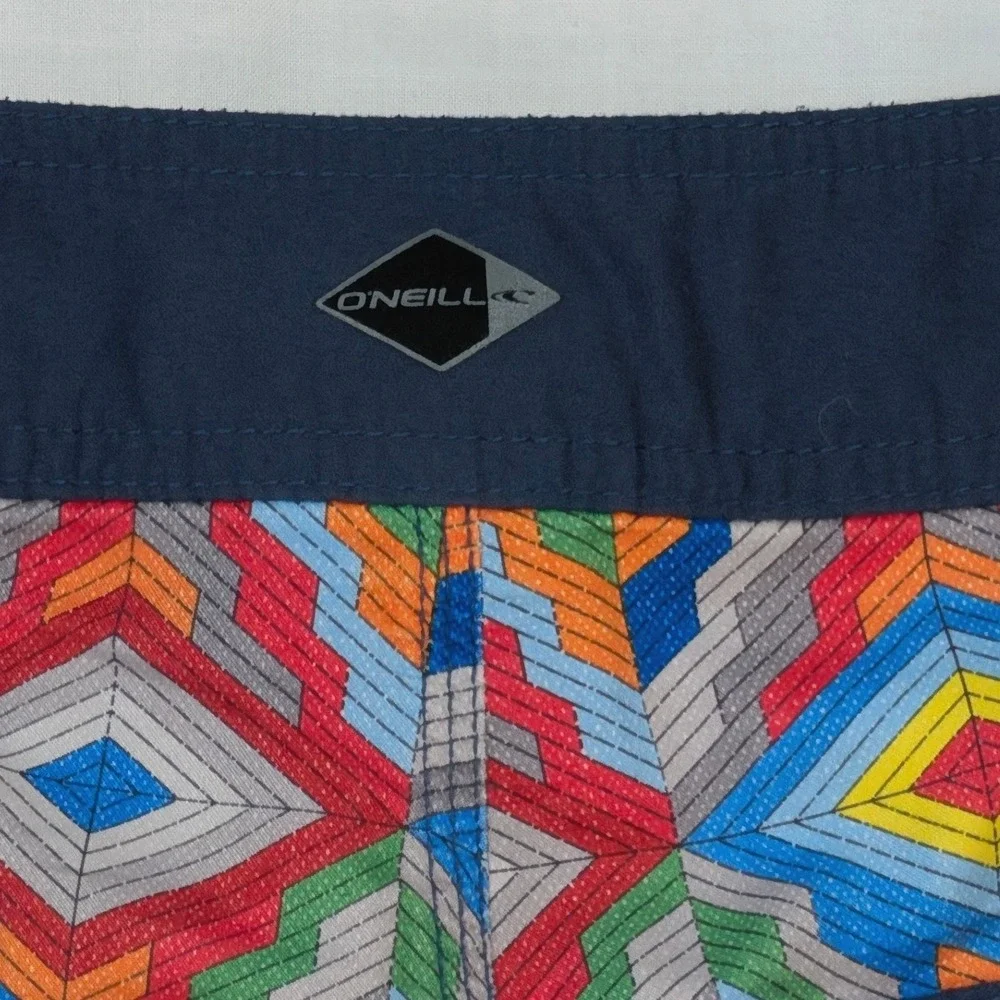 O'Neill Men's Geometric Diamond Print Board Shorts Multi-Color Size 31